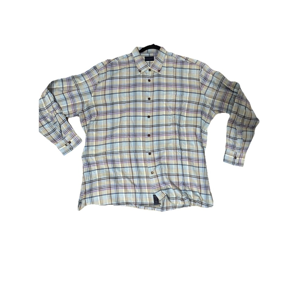 Calder Carmel Mens XXL Multicolor Blue Plaid Checkered Limited 1/70 Shirt Cotton